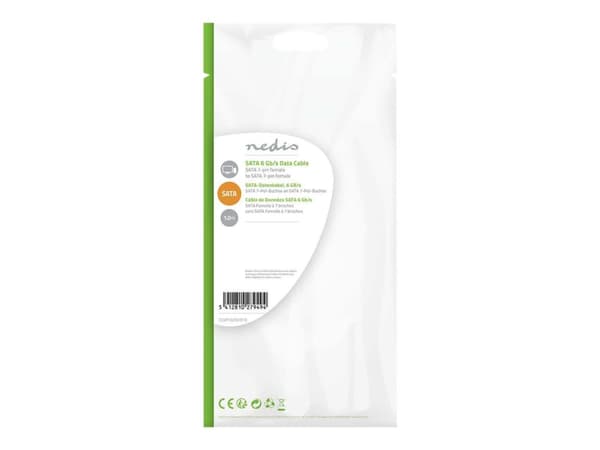 Nedis CCGP73255YE10, 1 m, SATA 7-pin, SATA 7-pin, Uros/uros, Musta, Keltainen, Yläreuna