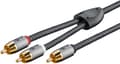 Miniatyrbild 1 av 8: Goobay RCA-splitterkabel, 3 m, Sharkskin Grey Cinch kontakten (woofer, Center) > 2x Cinch kontakten (woofer)