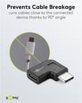 Miniatyrbillede 6 af 7: Goobay Adapter USB-C™ till USB-C™ 90°, svart USB-C™ uttag > USB-C™ plugg