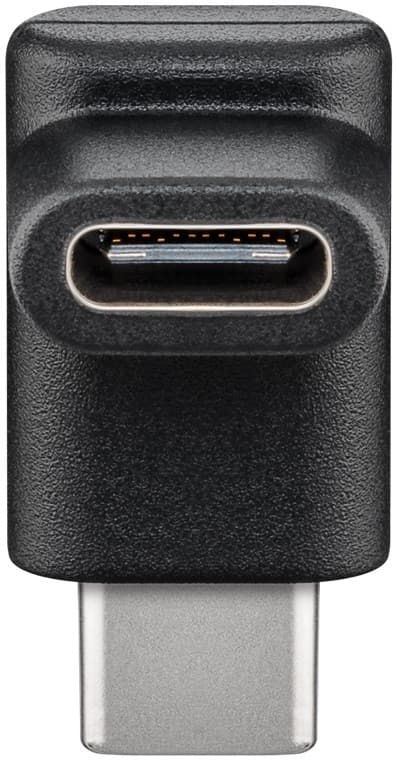 Goobay Adapter USB-C™ til USB-C™ 90°, svart USB-C™-kontakt &gt; USB-C™-plugg