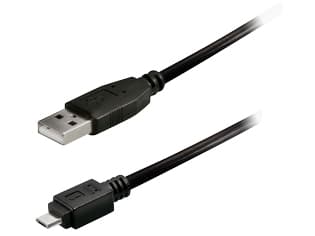 Transmedia C 250, 1,8 m, USB A, Micro-USB B, Hanstik/Hanstik, Sort