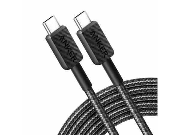 Anker 322 - USB-kabel - 24 pin USB-C (hann) til 24 pin USB-C (hann) - 5 V - 3 A - 1.8 m - USB Fast Charge (15W) - svart