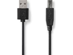 Nedis CCGL60101BK20, 2 m, USB A, USB B, USB 2.0, 0,48 Gbit/sek, Sortera