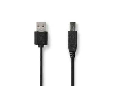 Nedis CCGL60101BK20, 2 m, USB A, USB B, USB 2.0, 0,48 Gbit/sek, Sortera