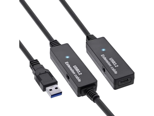 InLine 35655B, 10 m, USB A, USB C, USB 3.2 Gen 1 (3.1 Gen 1), 5 Gbit/s, Sort