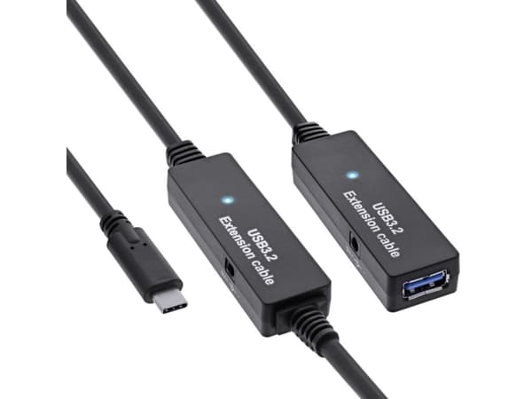 InLine 35656D, 15 m, USB C, USB A, USB 3.2 Gen 1 (3.1 Gen 1), 5 Gbit/s, Sort