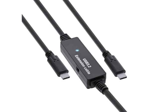 InLine 35672C, 15 m, USB C, USB C, USB 3.2 Gen 1 (3.1 Gen 1), 5 Gbit/s, Svart