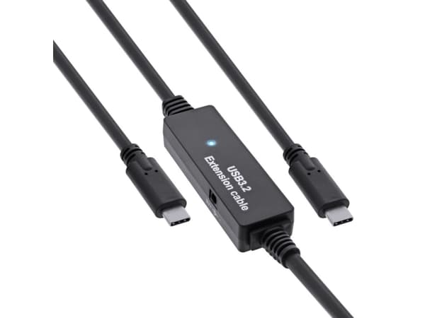 InLine 35672C, 15 m, USB C, USB C, USB 3.2 Gen 1 (3.1 Gen 1), 5 Gbit/s, Svart