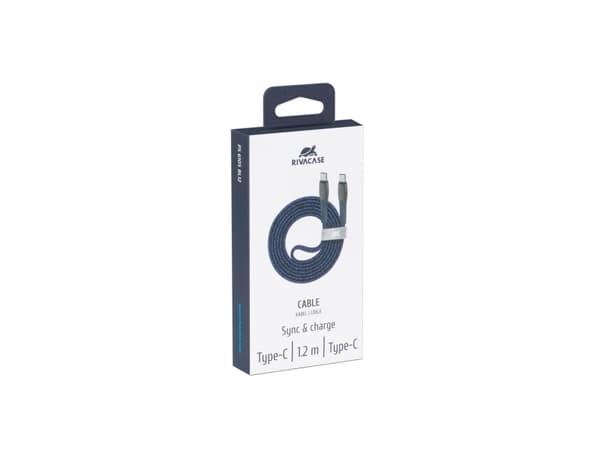 Rivacase PS6105 BL12, 1,2 m, USB C, USB C, USB 2.0, 0,48 Gbit/s, Blå