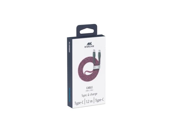 Rivacase PS6105 RD12, 1,2 m, USB C, USB C, USB 2.0, 0,48 Gbit/s, Röd