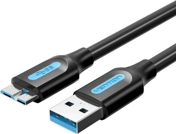 USB 3.0 A to Micro-B Vention COPBG 1.5m black PVC cable