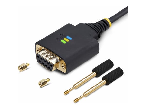 StarTech.com 3ft (1m) USB to Null Modem Serial Adapter Cable, Interchangeable DB9 Screws/Nuts, COM Retention, USB-A to RS232, FTDI, Level-4 ESD Prote