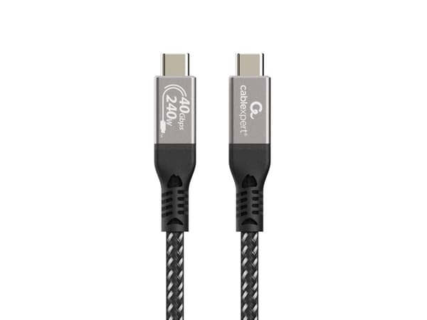 Cablexpert Premium - USB-kabel - 24 pin USB-C (hann) til 24 pin USB-C (hann) - USB4 Gen3x2 - 1.5 m - 8K 60Hz støtte, flettet kabel
