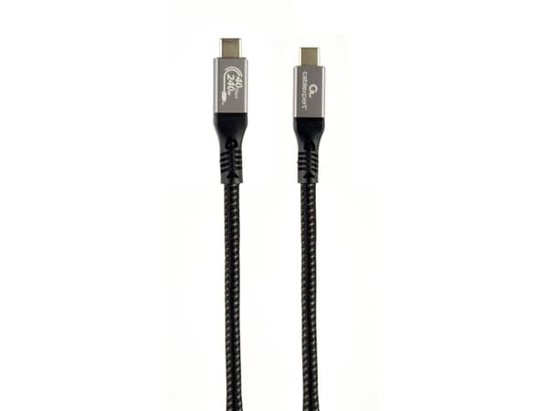 Cablexpert Premium - USB-kabel - 24 pin USB-C (hann) til 24 pin USB-C (hann) - USB4 Gen3x2 - 1.5 m - 8K 60Hz støtte, flettet kabel