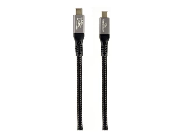 Cablexpert Premium - USB-kabel - 24 pin USB-C (hann) til 24 pin USB-C (hann) - USB4 Gen3x2 - 1.5 m - 8K 60Hz støtte, flettet kabel