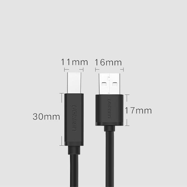 UGreen USB-A Till USB-A Printer Kabel 15m - Svart
