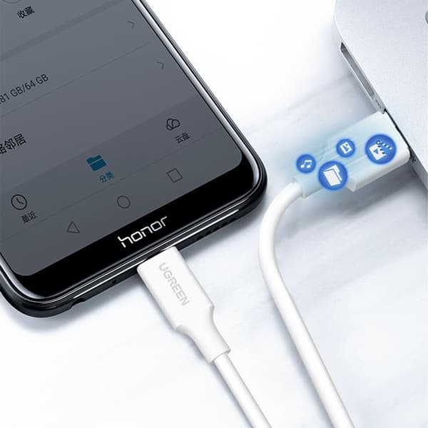 Ugreen USB-A Till Micro-USB Kabel 1m - Vit