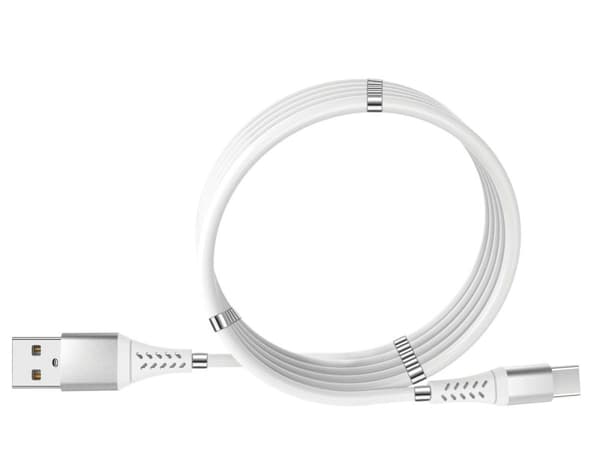 Magnetic USB-C laddkabel, slipp kabeltrassel, 2,4A, 2 meter
