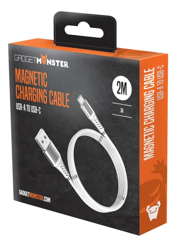 Magnetic USB-C laddkabel, slipp kabeltrassel, 2,4A, 2 meter