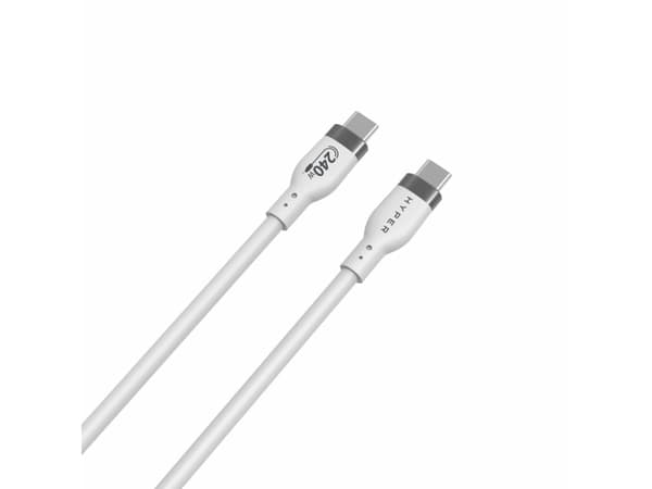 HyperJuice - USB-kabel - 24 pin USB-C (hane) till 24 pin USB-C (hane) - USB 2.0 - 1 m - USB-strömförsörjning (240W), utökat effektområde (EPR) - vit