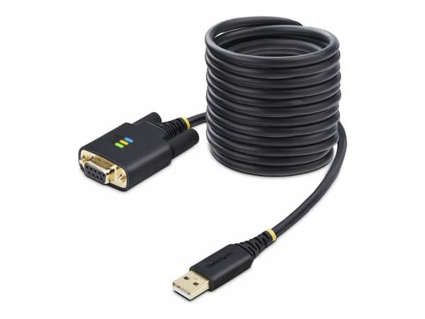 StarTech.com 10ft (3m) USB to Null Modem Serial Adapter Cable, Interchangeable DB9 Screws/Nuts, COM Retention, USB-A to RS232, FTDI, Level-4 ESD Prot