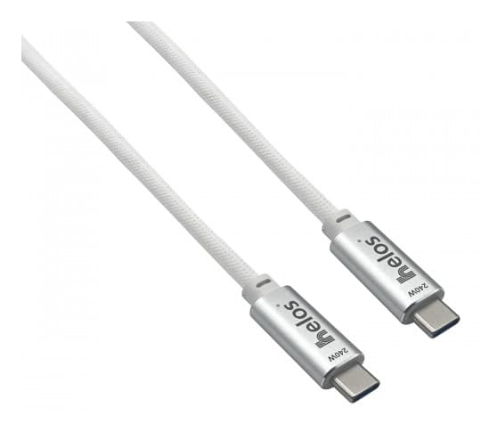 Helos anslutningskabel USB 4 40 Gbps 240W Type-C PREMIUM-kontakt 1,0m grå - Digital/Data - m (372342)