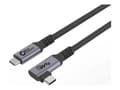 Miniatyrbilde 1 av 5: MicroConnect - USB-kabel - 24 pin USB-C (hann) rett til 24 pin USB-C (hann) vinklet - USB 3.2 Gen 2x2 - 20 V - 5 A - 4 m - up to 20 Gbps data transfe