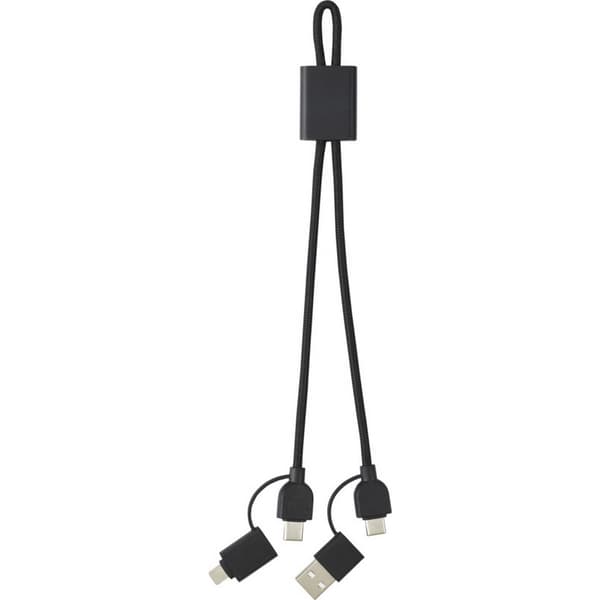 Tekio Aluminium 6-In-1 Mobile Phone Charger Solid Black One Size