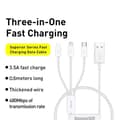 Miniatyrbild 5 av 5: Baseus 3in1 USB-A till USB-C, Lightning, microUSB kabel 0.5m