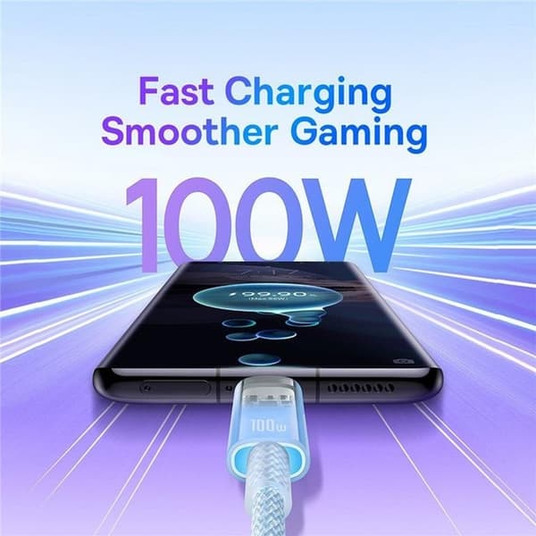 Baseus USB-C till USB-C kabel 2m 100W - Blå