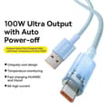 Miniatyrbild 2 av 3: Baseus USB-C till USB-A kabel 2m 100W - Blå