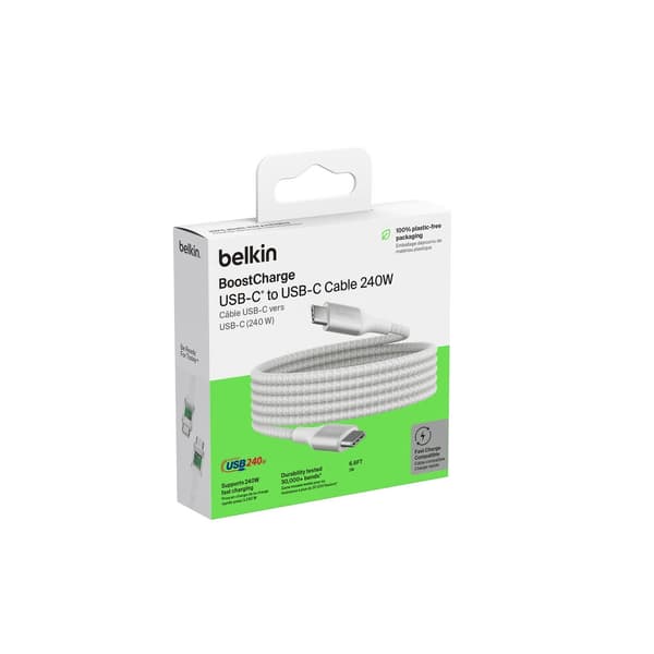 Belkin BOOST CHARGE 240W USB-C til USB-C-kabel, 2 m, hvit