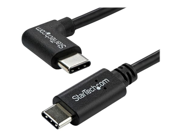 StarTech.com Right Angle USB-C Cable - 1m / 3 ft - Reversible - M/M - USB Type C Cable - USB-C Charge Cable - USB C to USB C Cable (USB2CC1MR) - USB-