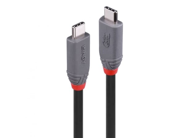 Lindy 36958, 2 m, USB C, USB C, USB4 Gen 3x2, 40 Gbit/s, Svart