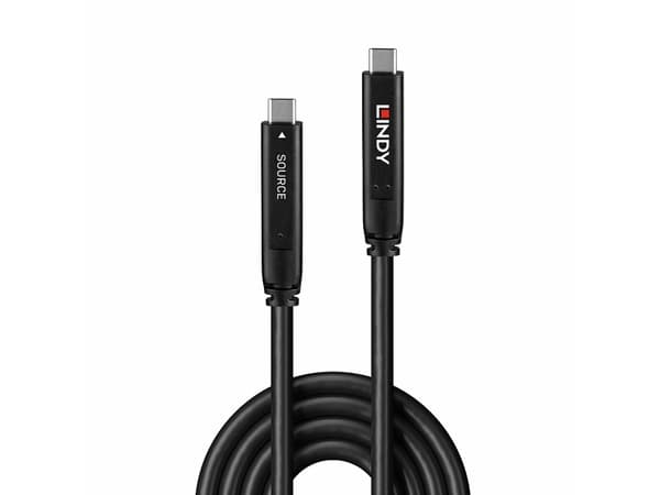 Lindy 43393, 8 m, USB C, USB C, USB 3.2 Gen 1 (3.1 Gen 1), 5 Gbit/s, Svart