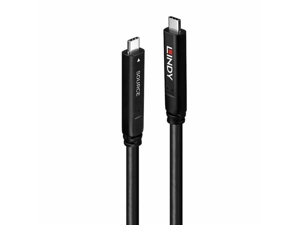 Lindy 43393, 8 m, USB C, USB C, USB 3.2 Gen 1 (3.1 Gen 1), 5 Gbit/s, Svart