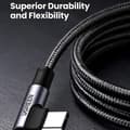 Miniatyrbillede 3 af 7: UGREEN 1m 100W hurtigopladningskabel USB-C-datakabel bøjet