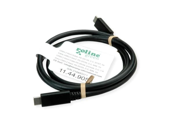 VERDI 11.99.9057, 0,5 m, USB C, USB C, USB 3.2 Gen 2 (3.1 Gen 2), 10000 Mbit/s, Sort