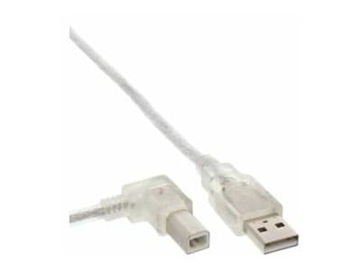 Mikrotilkobling USBAB5ANGLED-L, 5 m, USB A, USB B, USB 2.0, 480 Mbit/s, Hvid