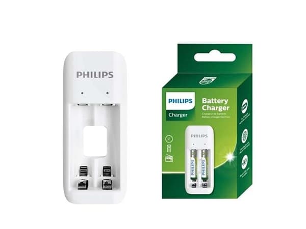 Philips Įkroviklis för uppladdningsbara batterier + 2xAA 700mAh, USB-kabel