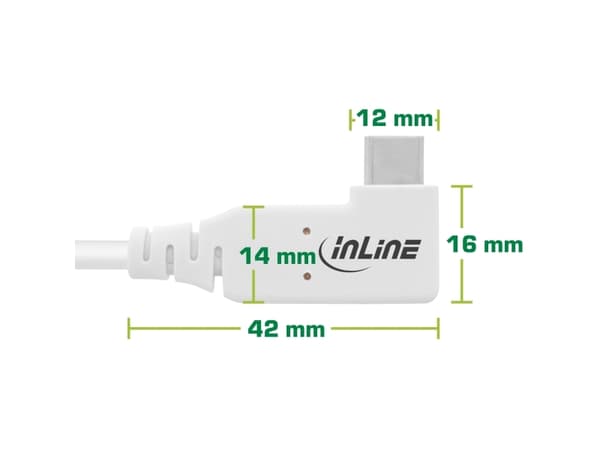 InLine 35912W, 2 m, USB C, USB C, USB4 Gen 3x2, 40 Gbit/s, Vit