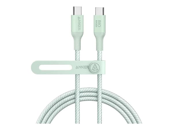 Anker PowerLine 544 - USB-kabel - 24 pin USB-C (hann) til 24 pin USB-C (hann) - 1.83 m - USB Power Delivery (140W), Rask lading - naturlig grønn