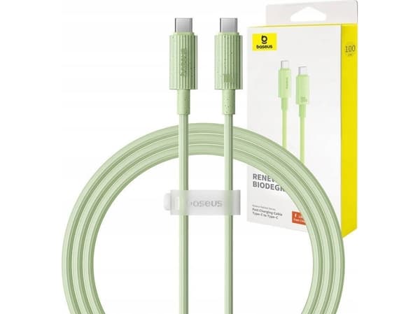 Fast Charging cable Baseus USB-C to USB-C Habitat Series 1m 100W (green)