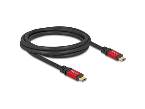 Delock - USB-kabel - 24 pin USB-C (hann) til 24 pin USB-C (hann) - USB 2.0 - 20 V - 5 A - 2 m - E-marker, støtte for Power Delivery 3.0, USB Power De