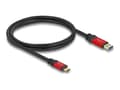 Miniatyrbild 1 av 4: Delock - USB-kabel - USB typ A (hane) till 24 pin USB-C (hane) - 1 m - upp till 10 Gbps dataöverföringshastighet, guldpläterade kontakter - svart / r