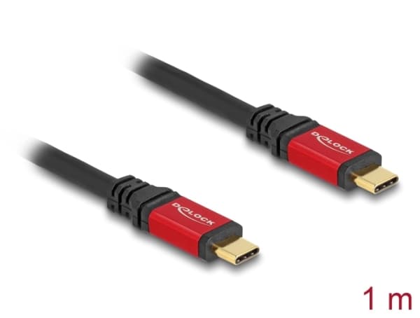 Delock - USB-kabel - 24 pin USB-C (hane) till 24 pin USB-C (hane) - 20 V - 5 A - 1 m - Stöd för Power Delivery 3.0, upp till 10 Gbps dataöverföringsh