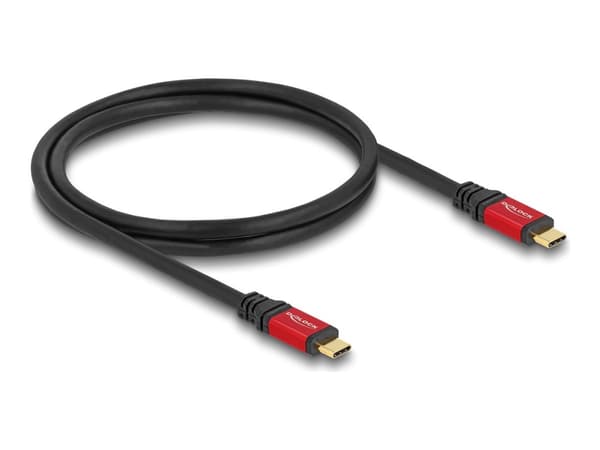 Delock - USB-kabel - 24 pin USB-C (hane) till 24 pin USB-C (hane) - 20 V - 5 A - 1 m - Stöd för Power Delivery 3.0, upp till 10 Gbps dataöverföringsh