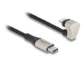 Miniatyrbilde 2 av 5: Delock - Lightning-kabel - Lightning hann vinklet til 24 pin USB-C hann - 2 m - MFI-sertifisert - svart/sølv - vinklet, up to 480 Mbps