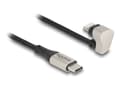 Miniatyrbilde 1 av 5: Delock - Lightning-kabel - Lightning hann vinklet til 24 pin USB-C hann - 2 m - MFI-sertifisert - svart/sølv - vinklet, up to 480 Mbps