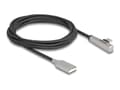 Miniatyrbild 1 av 3: Delock - USB-kabel - USB (hane) till 24 pin USB-C (hane) vinklad - USB 2.0 - 20 V - 3 A - 2 m - Snabbladdning upp till 60 W - svart, silver